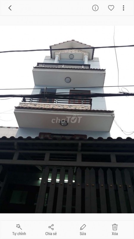 Nhà cho thuê 3 lầu hẻm Lê Văn Quới Bình Tân, Nhà 44m2, giá cho thuê 7 triệu, nhà mới toanh.