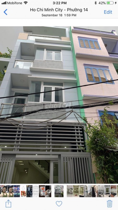 Nhà cho thuê nguyên căn 3 tầng tại đường Tân Hóa Quận 6. Nhà mới xây xong chưa qua sử dụng