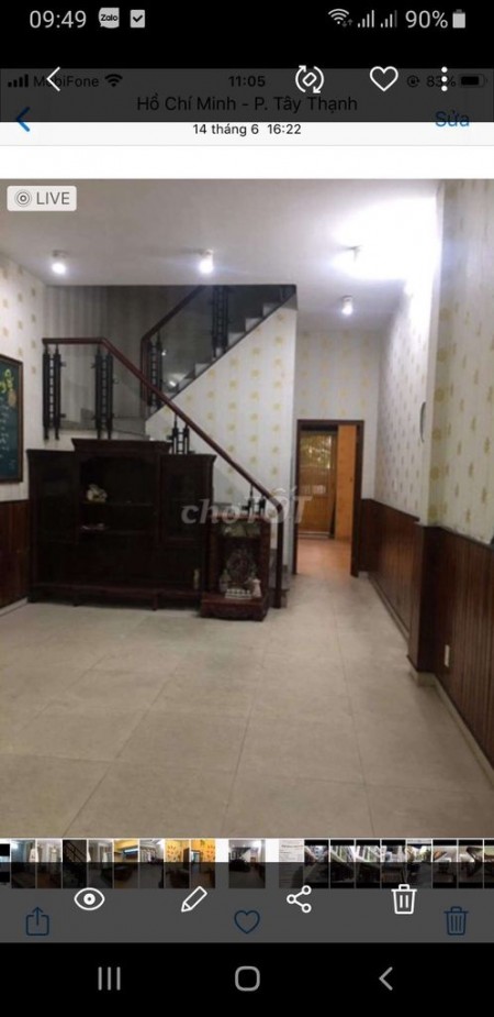 Cho thuê nhà nguyên căn 4m x 16m, 1 trệt 2 lầu và 1 sân thượng, tại Dương Đức Hiền Quận Tân Phú