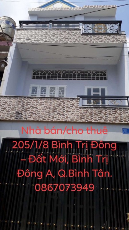 Nhà cho thuê mặt tiền xe tải, dtsd 156m2 tại Bình Trị Đông, Bình Tân. Giá thuê 8,2 triệu/tháng