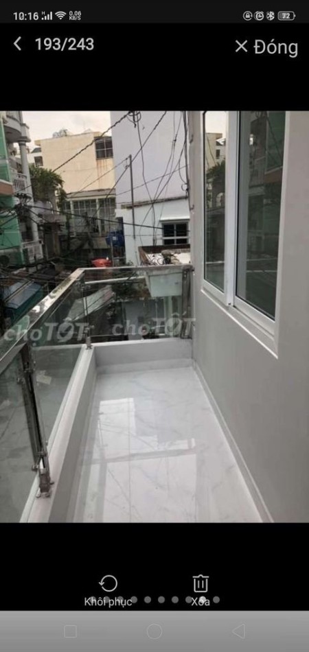 Nhà cho thuê nguyên căn đường CMT8 q10. 7pn, 4wc, 1 trệt 3 lầu, giá 18 triệu/tháng