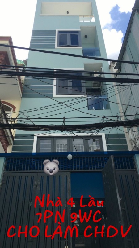 Nhà còn mới đúc 4 Lầu 7PN 9WC hẻm xe hơi đông tiện KD, Làm CHDV - Chế Sương