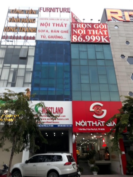 Cho Thuê Nhà vp Hầm 5 lầu sàn trống suốt 600m2 Trần Não P. Bình An Quận 2