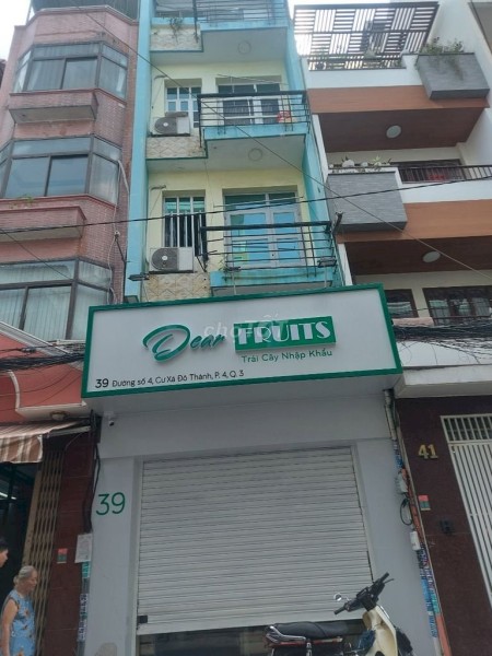 Cho thuê 4 tầng mặt tiền Cư Xá Đô Thành, Quận 3 giá cho thuê 30 triệu/tháng