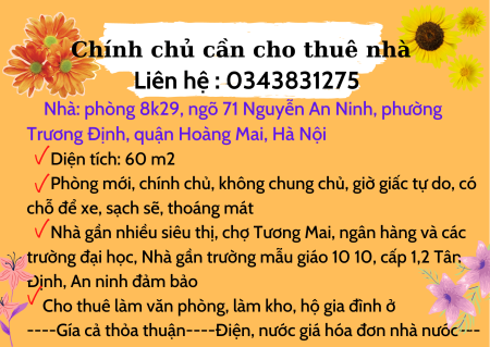 Chính chủ cần cho thuê nhà ️giá thoả thuận liên hệ 0️⃣3️⃣4️⃣3️⃣8️⃣3️⃣1️⃣2️⃣7️⃣5️⃣ khu dân cư