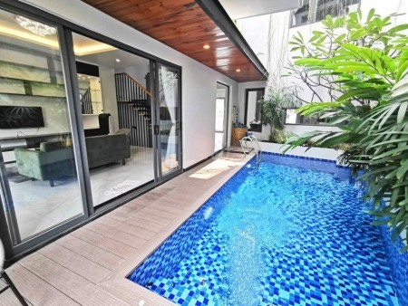 Cho thuê biệt thự hồ bơi Trần Não 400m2 trệt 3 lầu 4PN full nội thất hiện đại