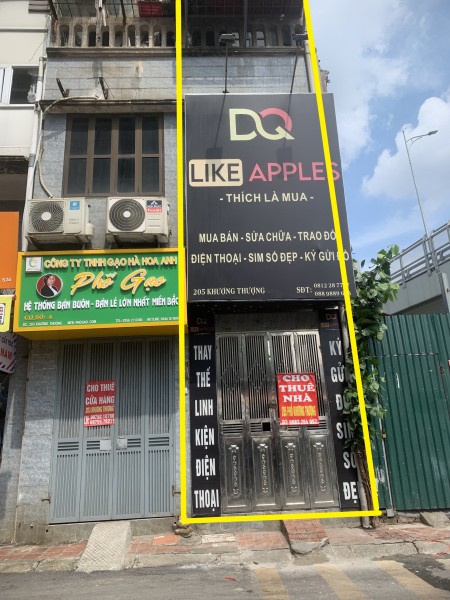 Cho thuê Nhà 205 Khương Thượng, Đống Đa (có cửa hàng buôn bán tốt)., 27m2, 2 phòng ngủ, 1 toilet