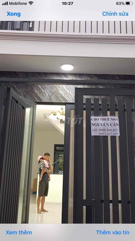 Cho thuê nhà đường Hà Duy Phiên, huyện Củ Chi khu dân cư đông đúc, 64m2, 3 phòng ngủ, 2 toilet