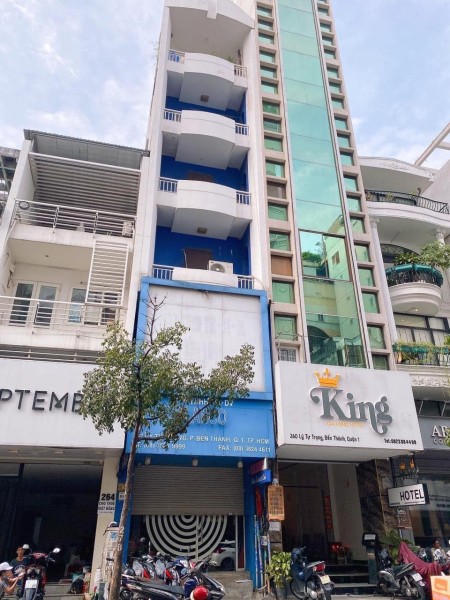 Căn MT Lý Tự Trọng Q1, 1 trệt 5 lầu, DT 4 x 22m, có thang máy thuận lợi KD cần cho thuê