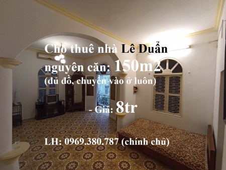 Cho thuê nhà Lê Duẩn nguyên căn diện tích 150m2 giá tốt 8 triệu/tháng