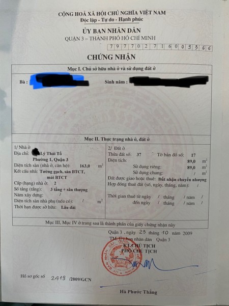 Siêu hot nhà Lý Thái Tổ 2 mặt tiền, Quận 3 cho thuê gấp giá rẻ lh 0946979668 (MTG ạ)