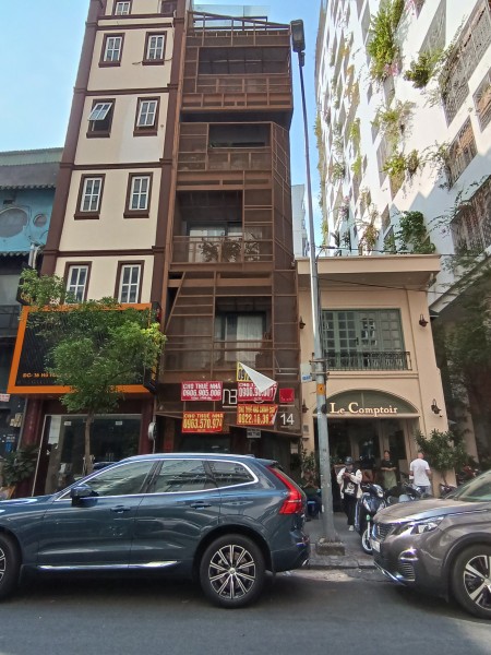 Cho thuê nhà MT Hồ Huấn Nghiệp Q1 4.2X23 nở hậu 5m, 5 tầng, thang máy, 145tr TL