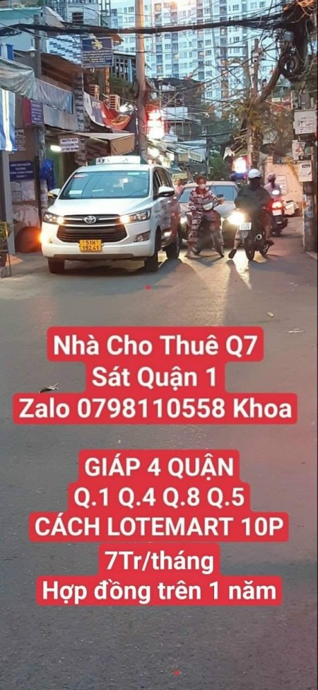 Cho thuê nhà 2PN 2WC giáp liền kề 4 quận trung tâm 1 - 4 - 5 - 8 Cách LoteMart 10p