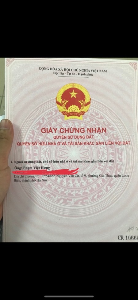 Cho thuê nhà nguyên căn số 12/548/22 Nguyễn Văn Cừ, Long Biên, Hà Nội