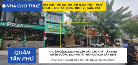 Cho thuê nhà Mặt Tiền Tân Sơn Nhì q.Tân Phú 95m² - NGANG 5M - 22Triệu