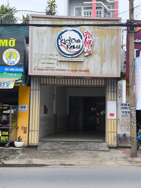 CHO THUÊ NHÀ NGUYÊN CĂN 140 M² MẶT TIỀN 61 PHAN HUY ÍCH, P. 15, Q. TÂN BÌNH