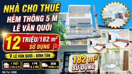 Cho Thuê Nhà Lê Văn Quới , 1 Trệt 2 Lầu Và Sân Thượng