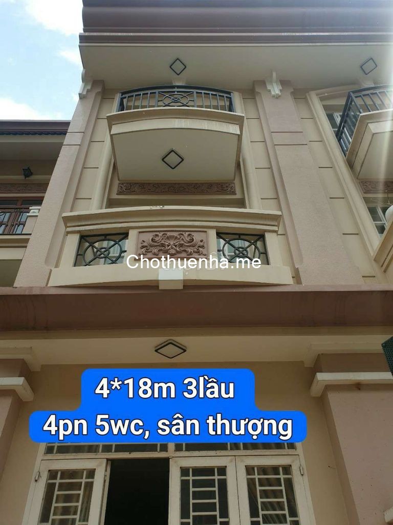 Nhà cho thuê nguyên căn 4 tầng tại đường Nguyễn Thị Sáu Phường Thạnh Lộc Quận 12. Giá thuê chỉ 7 triệu/tháng