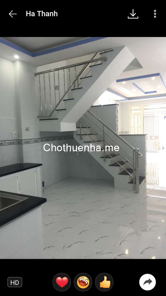 Nhà cho thuê tại huyện Bình Chánh, 4m x 15m, 3 phòng ngủ, 2 phòng vệ sinh, giá thuê 9 triệu/tháng
