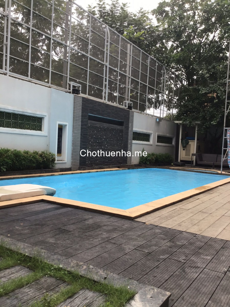 Cho thuê villa Thảo Điền 1200m2, trệt 3 lầu 9 phòng thiết kế hiện đại có hồ bơi