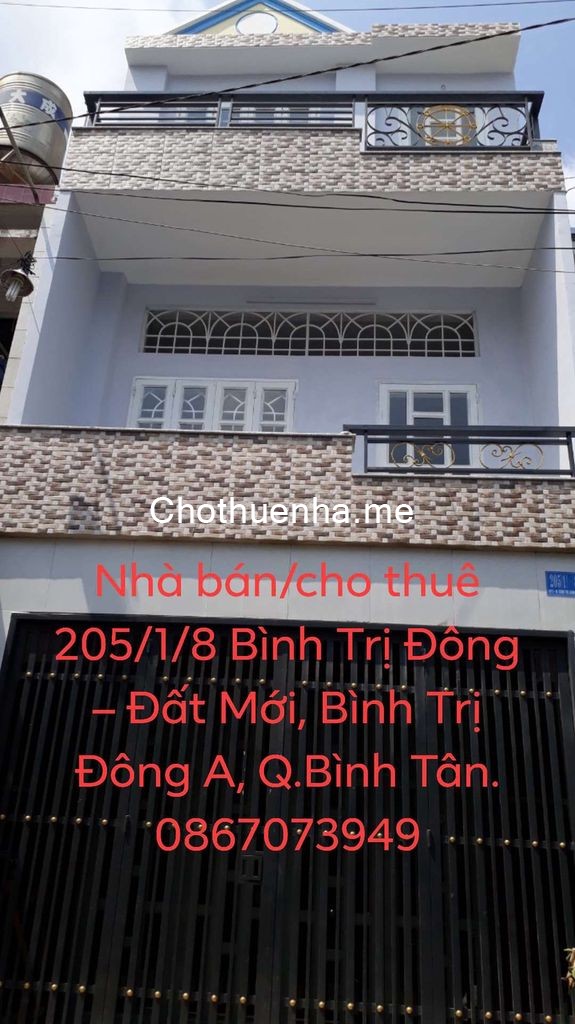 Nhà cho thuê mặt tiền xe tải, dtsd 156m2 tại Bình Trị Đông, Bình Tân. Giá thuê 8,2 triệu/tháng