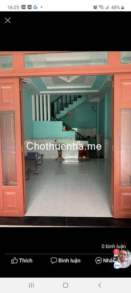 Cần cho thuê căn nhà tại Đường Liên Khu 5 -6, Bình Hưng Hòa B, Bình Tân. diện tích 48m2 giá thuê 5tr5/tháng