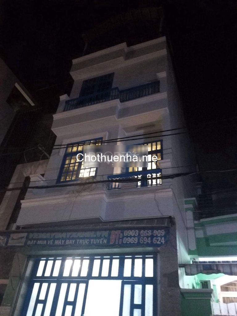 Có nhà hẻm khu dân cư Quận Tân Phú, rộng 40m2, 1 trệt, 3 lầu, giá 10 triệu/tháng, lh 0901886029