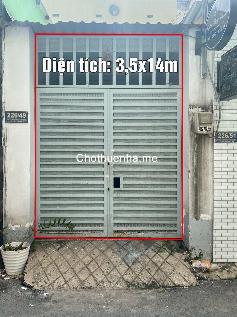 Nguyên căn hẻm 226 Nguyễn Văn Lượng, Gò Vấp cần cho thuê nhà 49m2, giá 6 triệu/tháng