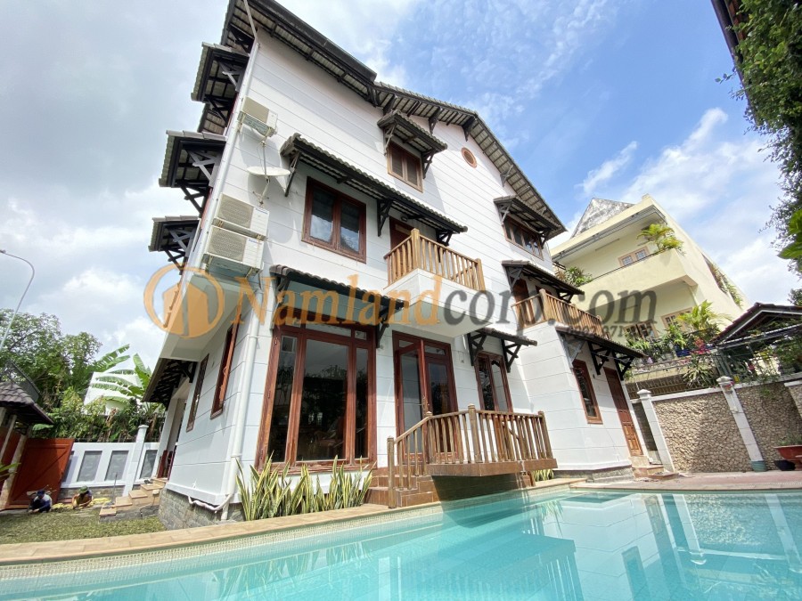Cho thuê Villa Nguyên Văn Hưởng Quận 2, đủ nội thất, diện tích sử dụng 400m2 giá 89 triệu/tháng