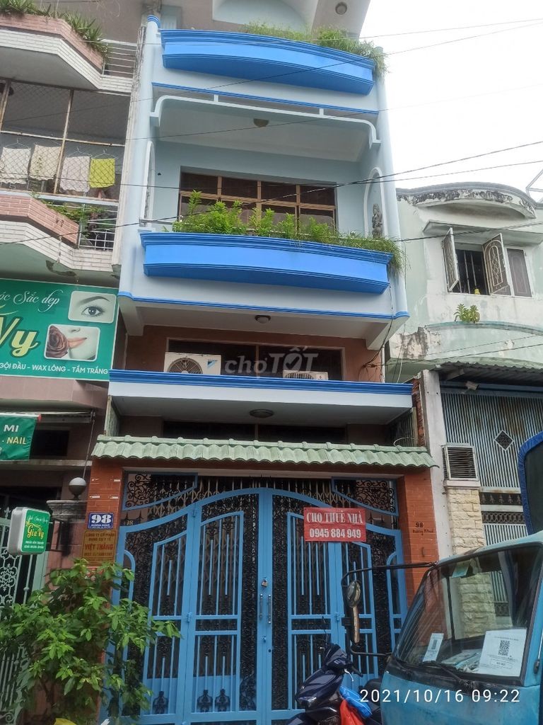 Chủ cần cho thuê nhà rộng 72m2 (4x18) 1 trệt, 2 lầu, giá 15 triệu/tháng, mt 98 Dương Khuê, Tân Phú