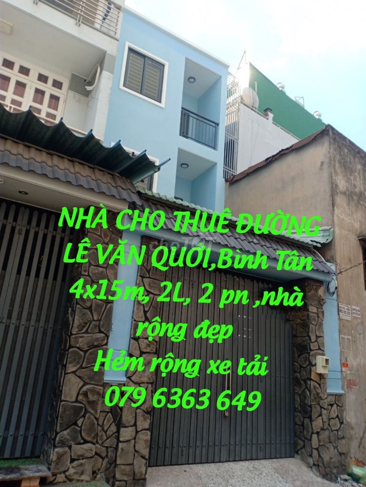 Lê Văn Quới Quận Bình Tân cần cho thuê nhà rộng 60m2, 2 lầu đúc, giá 12 triệu/tháng