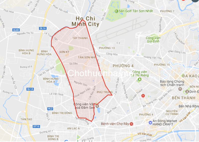 Quận Tân Phú ở đâu trên bản đồ thành phố