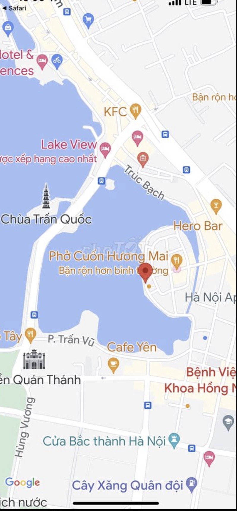 Cho thuê nhà mặt hồ Trúc Bạch, phố Trấn Vũ, Ba Đình, Hà Nội