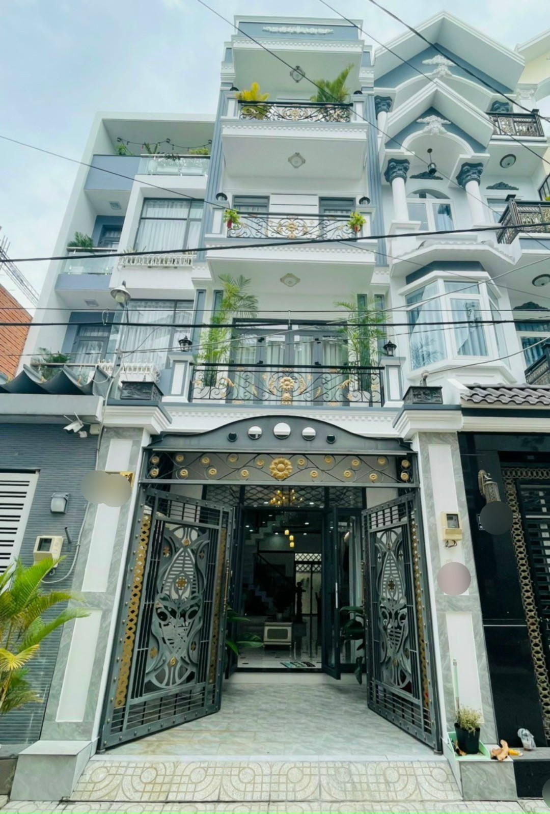 Cho thuê nhà gần sân bay Tân Sơn Nhất mặt tiền đẹp xe hơi đậu trong nhà.