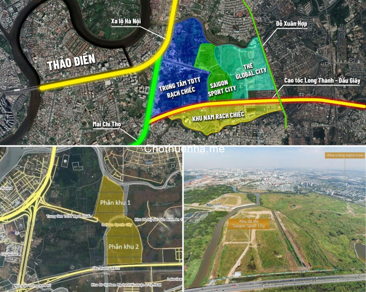 Hình ảnh vệ tinh vị trí đắc địa của Saigon Sports City quận 2