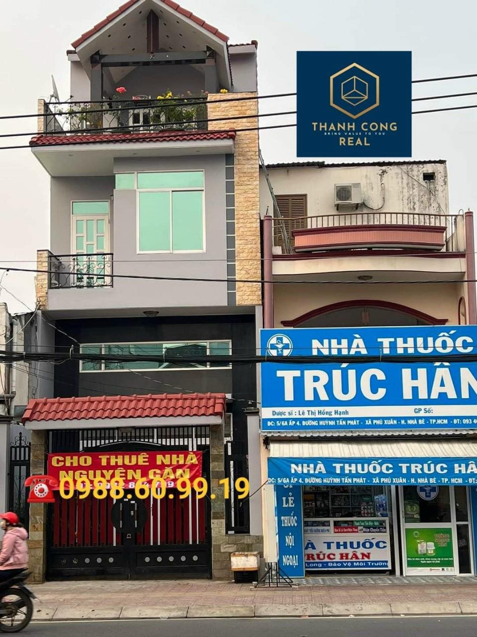 Cho thuê nhà mặt tiền Huỳnh Tấn Phát, Phú Xuân, Nhà Bè, diện tích: 5m x 18m.