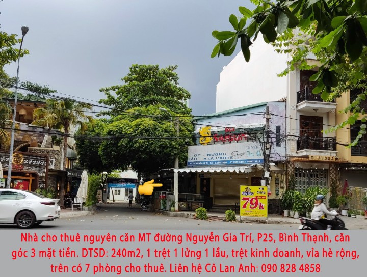 Mặt bằng kinh doanh 240m2 mặt tiền đường Nguyễn Gia Trí, Bình Thạnh