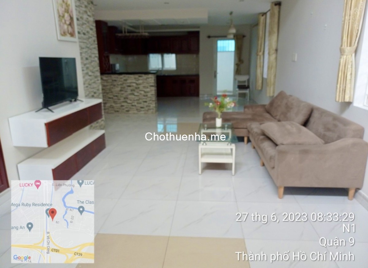 Cho thuê nhà phố Mega Residence Khang Điền 3PN 3WC Full nội thất