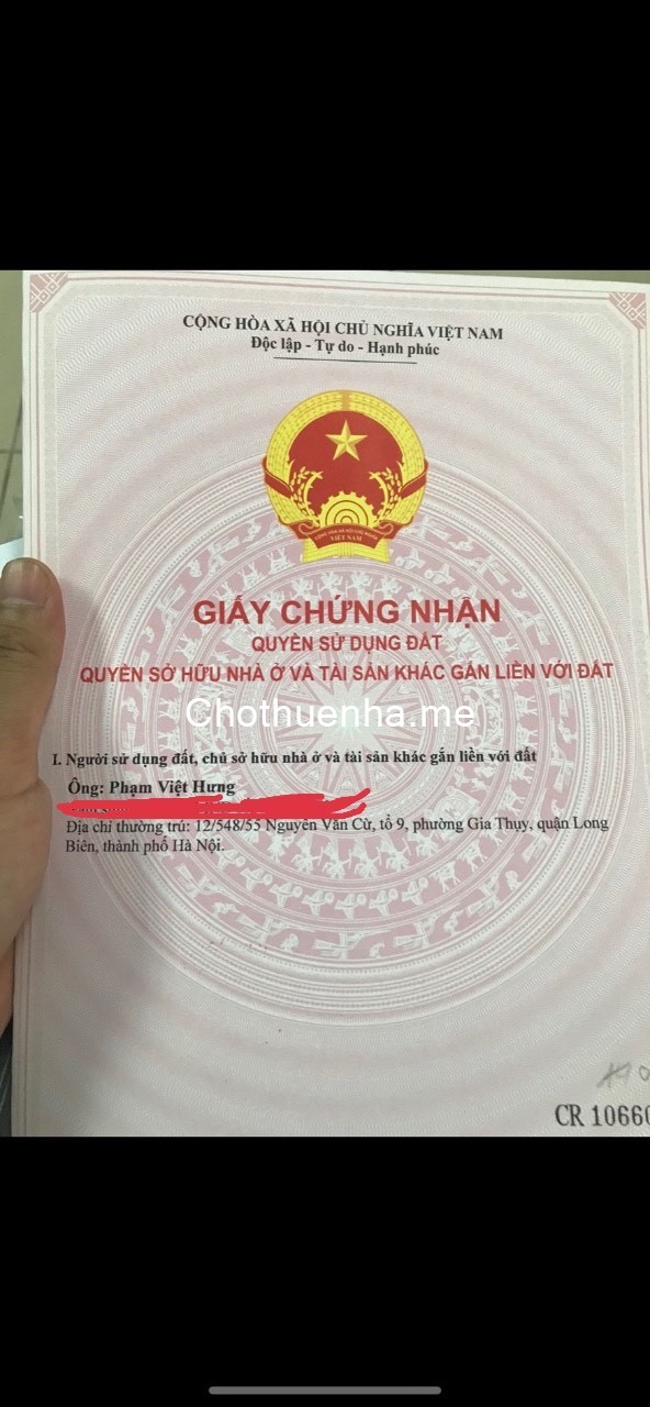 Cho thuê nhà nguyên căn số 12/548/22 Nguyễn Văn Cừ, Long Biên, Hà Nội