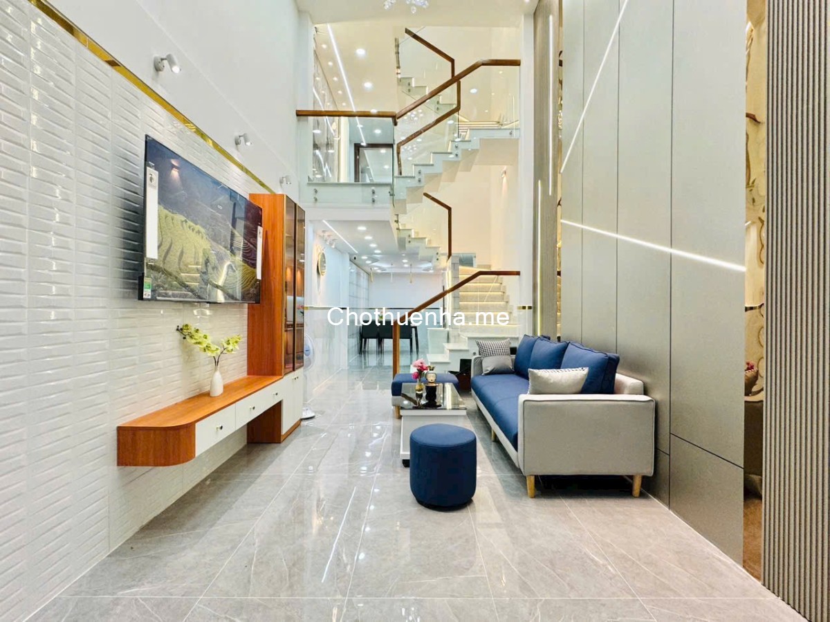 Cho thuê nhà, HẺM XE HƠI, SÁT MẶT TIỀN, NGAY ĐH CÔNG NGHIỆP 4, CHỢ GÒ VẤP, 5 TẦNG, NỘI THẤT CAO CẤP