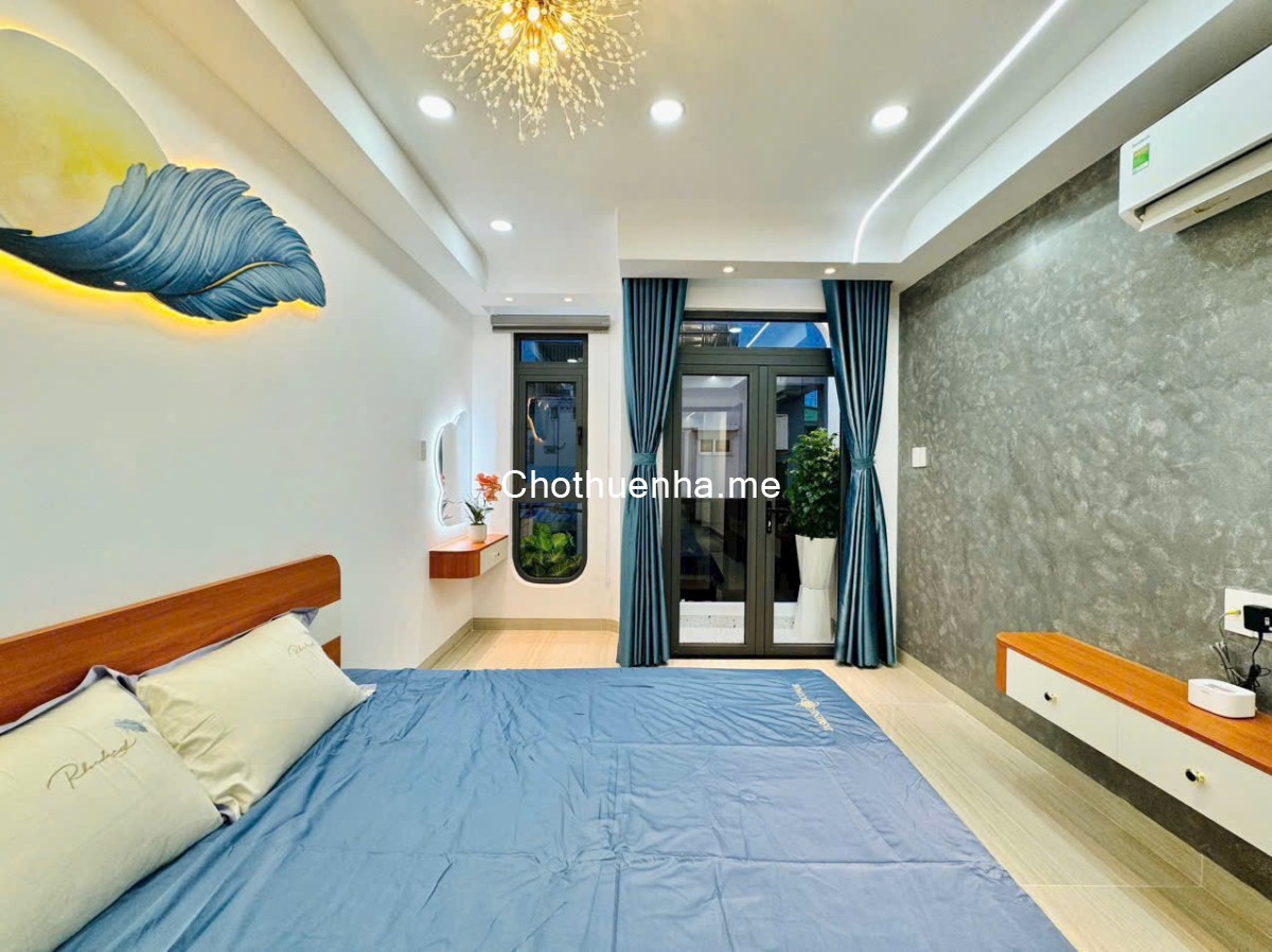 Cho thuê nhà, HẺM XE HƠI, SÁT MẶT TIỀN, NGAY ĐH CÔNG NGHIỆP 4, CHỢ GÒ VẤP, 5 TẦNG, NỘI THẤT CAO CẤP