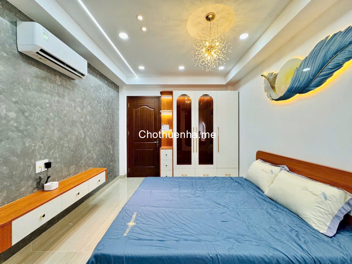 Cho thuê nhà, HẺM XE HƠI, SÁT MẶT TIỀN, NGAY ĐH CÔNG NGHIỆP 4, CHỢ GÒ VẤP, 5 TẦNG, NỘI THẤT CAO CẤP