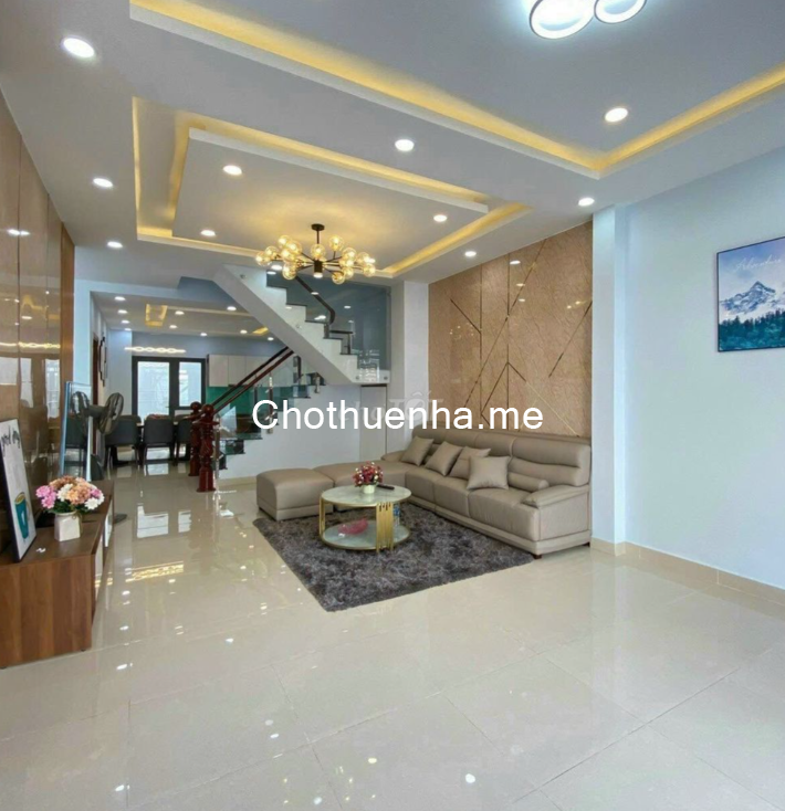 Cho thuê nhà hẻm xe hơi Huỳnh Văn Bánh, Phú Nhuận, Dt 4.5x18m. Nhà 1 trệt 3 lầu sân thượng