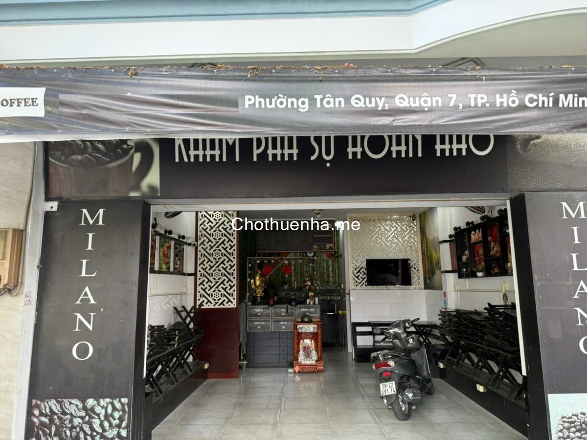Cho thuê mặt bằng hoặc sang quán cafe đường số 38 P.Tân Quy, Quận 7, dt 5x9m