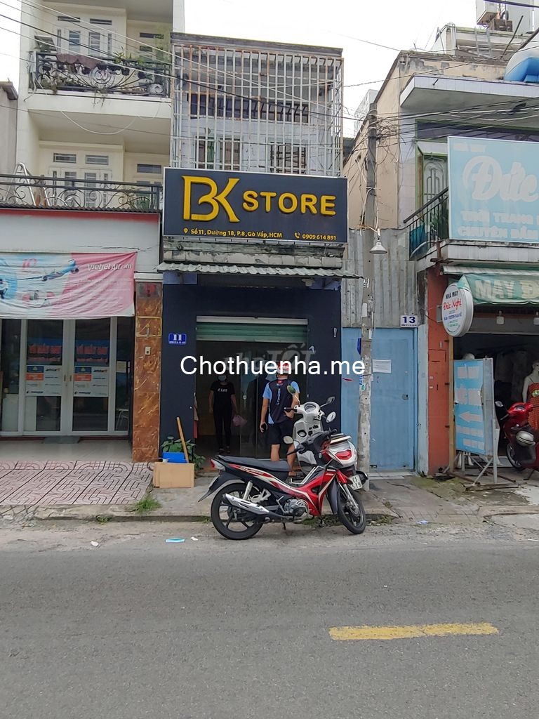 Cho thuê nhà mặt tiền Đường số 18 - Gò Vấp, Phù hợp làm văn phòng, kinh doanh