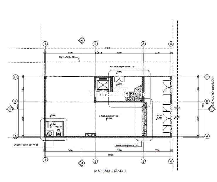 Cho thuê Mặt Phố Đền Lừ, 3 tầng x 100m2, thông sàn, KD đỉnh