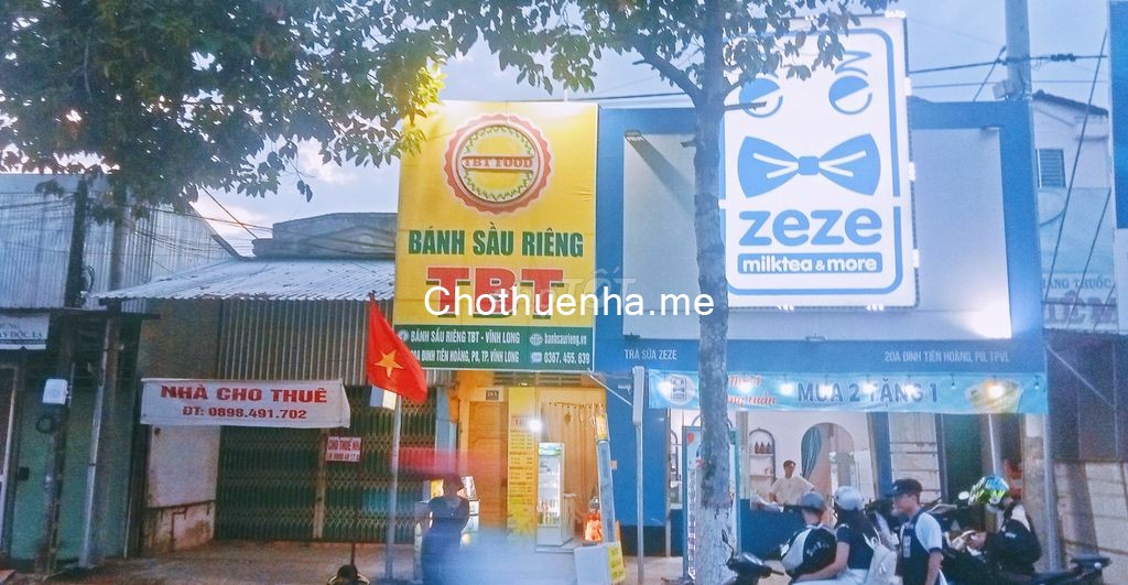 Cho thuê nhà mặt tiền ngang 4m mặt bằng kinh doanh QL1A khu vực ngã 4 trung tâm thành phố Vĩnh Long