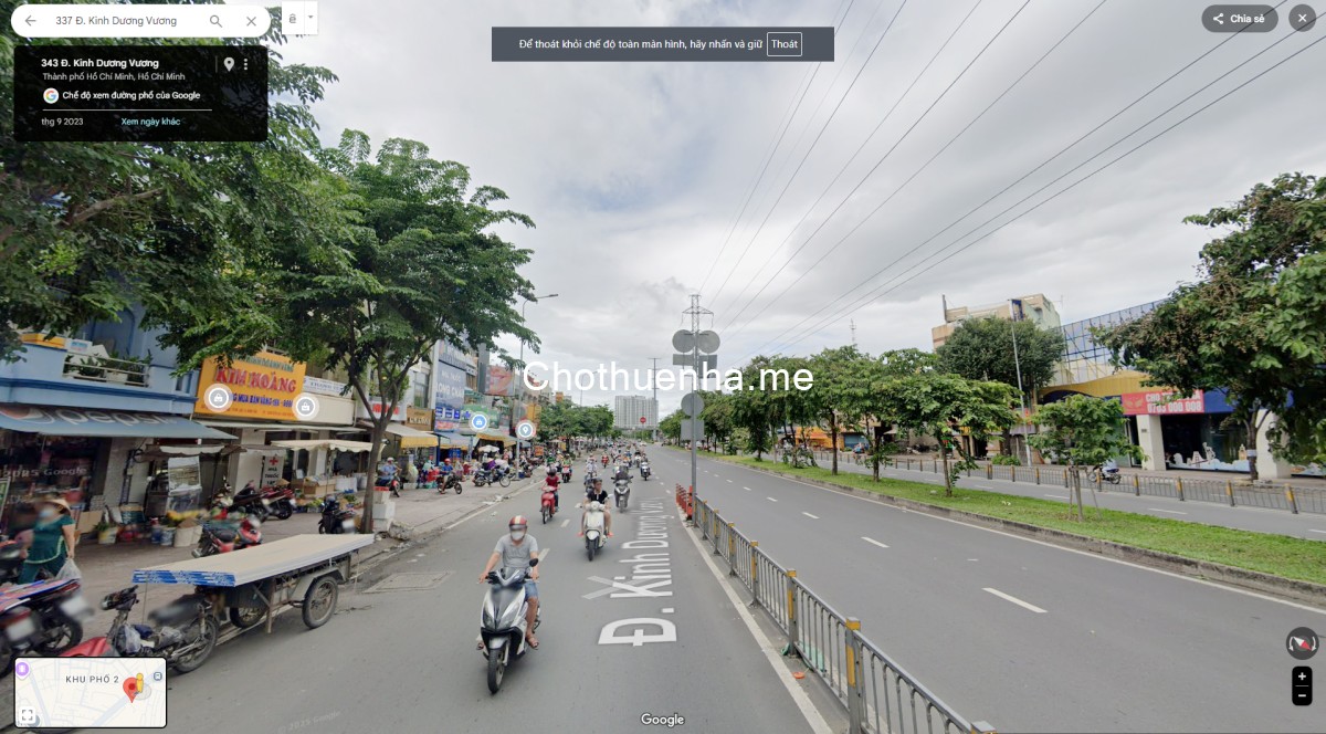 Cho thuê nhà 3 Tầng nguyên căn mặt tiền đẹp Kinh Dương Vương 6PN lề 7m chỉ 25tr/tháng 2 mặt tiền