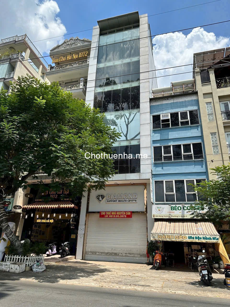 Cho thuê tòa nhà văn phòng, 283 Hùng Vương, Phường 9, Quận 5.