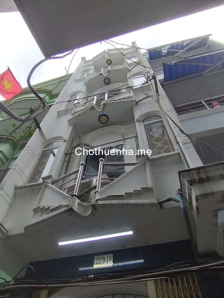 Cho thuê nhà Trần Bình Trọng quận 5. Trệt, 3 lầu, 6 phòng ngủ.